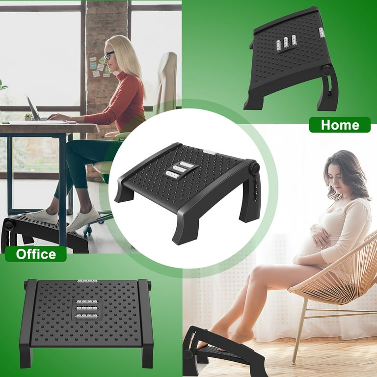 Height Adjustable Footrest Under Desk Ergonomic Comfort Home