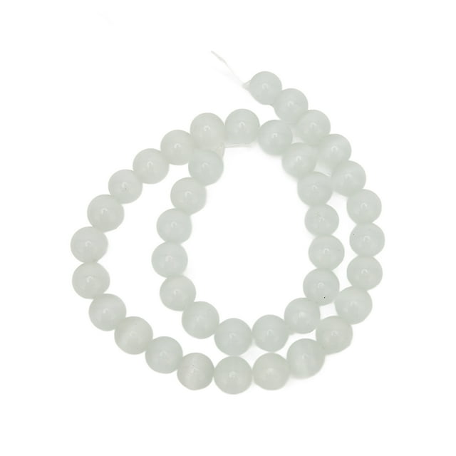 Decoración de joyería multifuncional redonda de 10 mm para bricolaje, cuentas de pulsera de piedra natural blanca