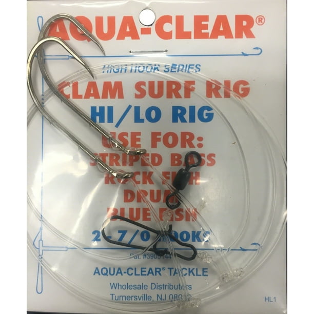 Aqua Clear ST2H Striped Bass Drum HiLo Clam Rig 27/0 Bait Holder