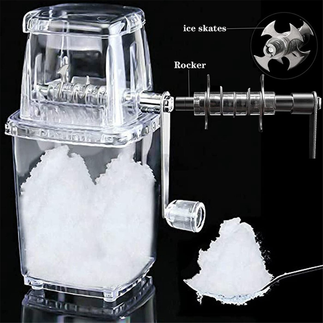 Ice Crusher Manual Rotary Ice Crusher Cocktails Machine Ice-Cube Crushed Smoothies Ice Crusher Machine Home B