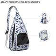 thumbnail image 3 of Exotic Floral Sling Backpack – Palm Leaf & Tropical Flowers Pattern, Durable Anti-Theft Pack for Students, 3 of 4