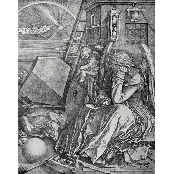 Melancholy Engraved By Albrecht Durer From The Book The Freemason By Eugen Lennhoff Published 1932 Print