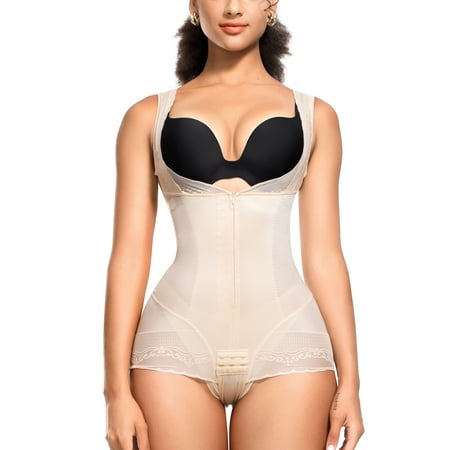 

Irisnaya Waist Trainer for Women Shapewear Bodysuit High-waist Corset Tummy Control Body Shaper Lace Panties Butt Lifter Fajas Colombianas Panty (Beige Medium)