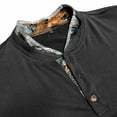 thumbnail image 6 of Tshirts Shirts for Men with Pocket Button Stand Collared Long Sleeve Tees Tops Casual Printed Slim Fit Basic Comfort Pullover T-Shirts, 6 of 7