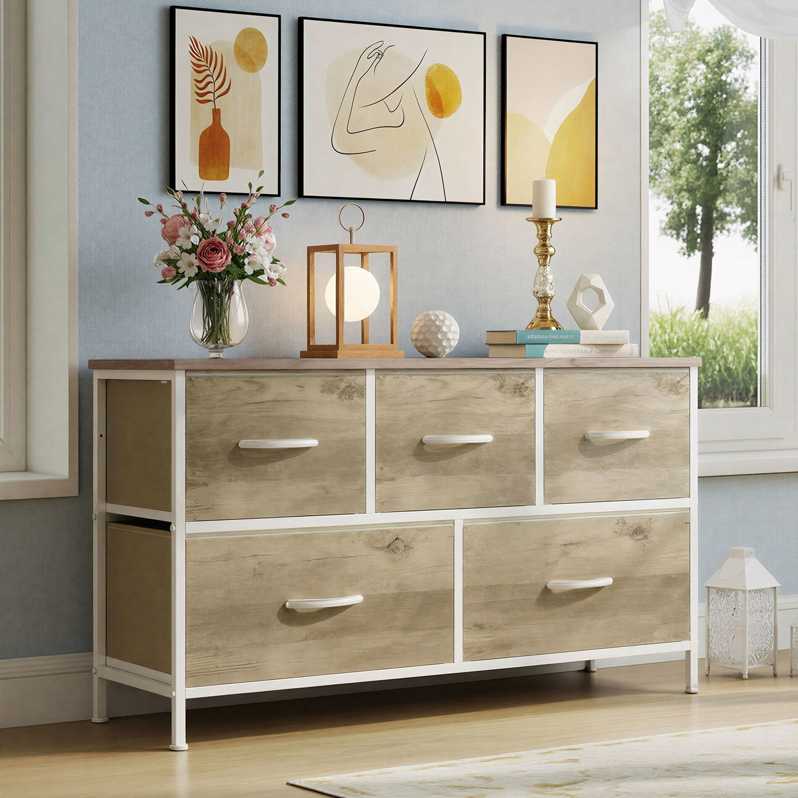 edx 5-Drawer Fabric Dresser, Gray photo 7