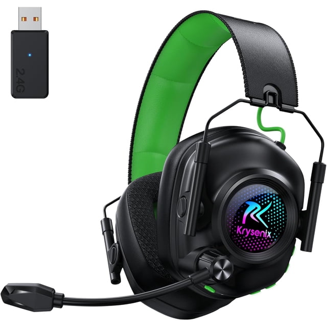 Auriculares inalámbricos para juegos Krysenix Bluetooth 5.4 2.4 GHz con micrófono