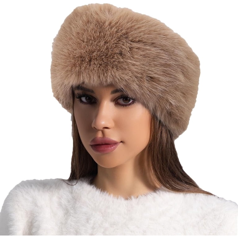 SikaFu Women Faux Fur Headband Hat with Stretch Winter  display picture 3