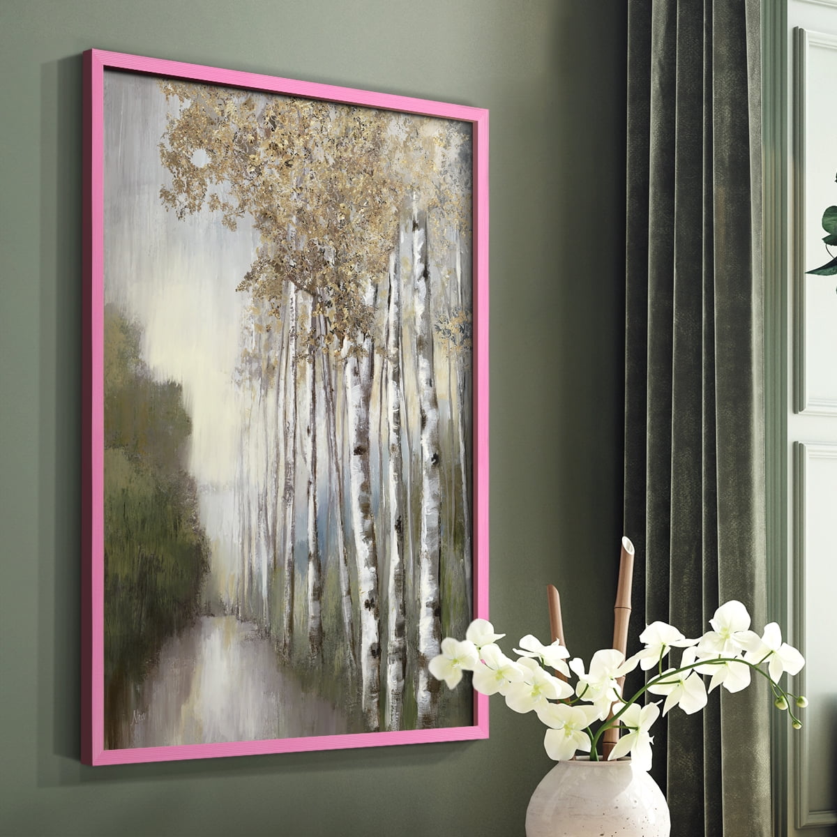 Woodland Walk Neutral Framed Print - Solid Wood in Single Picture Frame Solid Wood 2 Framed Print