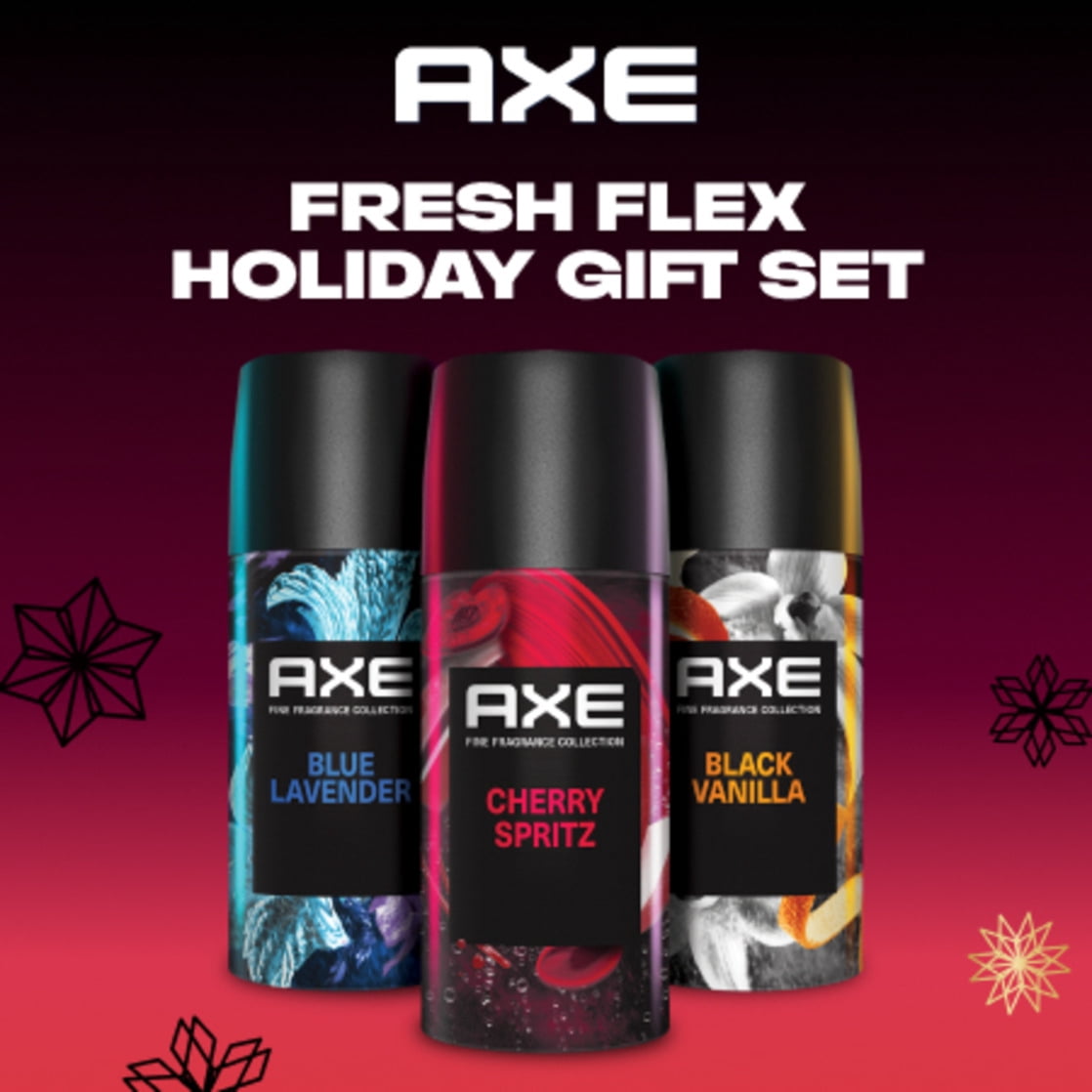 AXE Fresh Flex Body Spray Stocking Stuffer Gift Set Compact Deodorant Sprays, 1 oz 3 Count