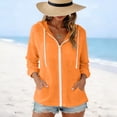 thumbnail image 2 of VJGBEGW Women Cotton Linen Full Zip Hoodie Long Sleeve Casual Tops Lightweight Cover Up Sweatshirts with Pockets, 2 of 7