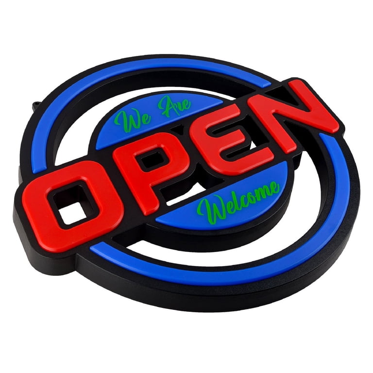 Store Hours Display Newon 19x25 LED Open Sign - Programmable Business ...