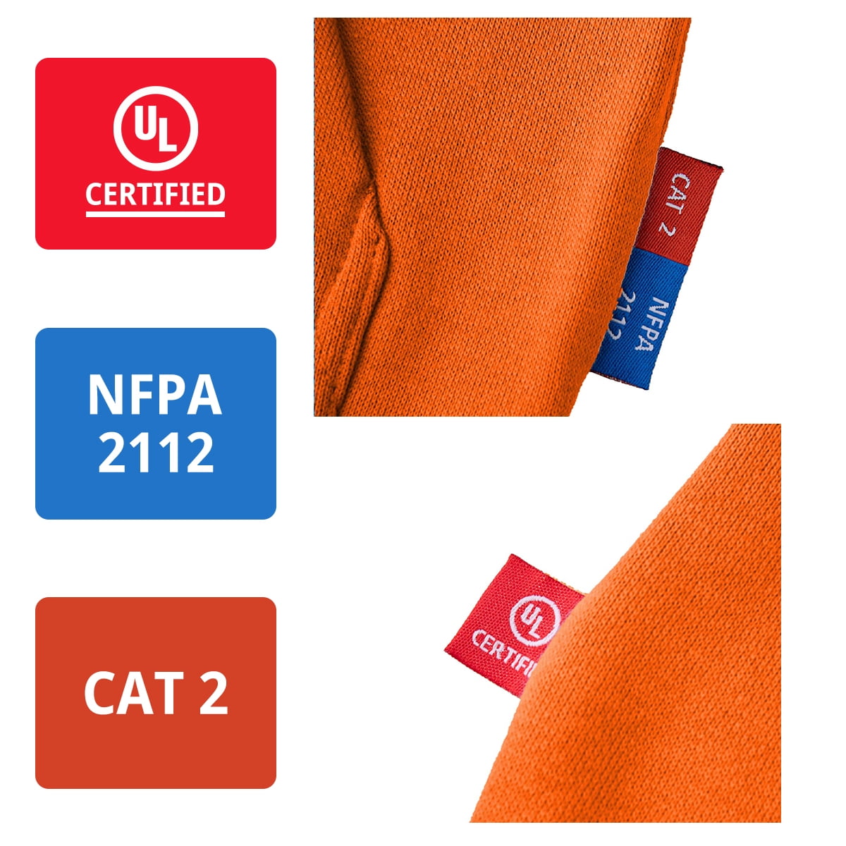 UNIFU FR Shirts for Men Flame Resistant Zipper 12OZ Heavy Weight Long Sleeve Fleece 100% C NFPA2112/CAT2 Hooded Sweatshirt