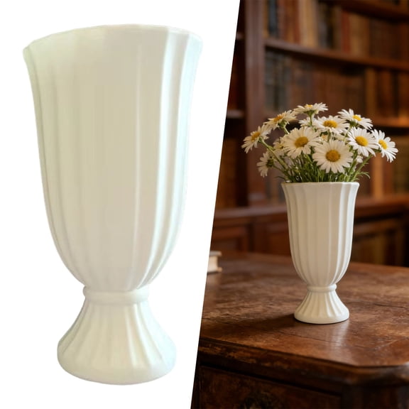 Zoowood French Style Tall Flower Pot Orchid Vase Home Decor White Plastic Vase for Centerpieces Tables Living Room Farmhouse Decor