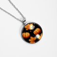 thumbnail image 4 of Maple Ieaf Pumpkin Stunning Glass Circular Pendant Necklace - Elegant Jewelry for Women, 4 of 5