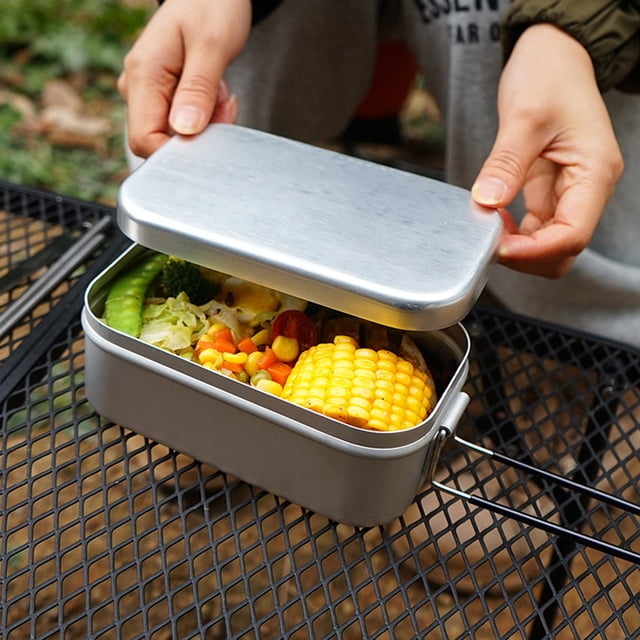 SHOWERORO Bento Lunch Box Adult Aluminum Lunch Box Picnic Style 1Pack