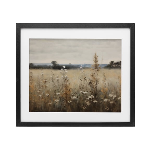 Stupell Industries Traditional Country Wildflowers in Misty Meadow Black Framed Print Under Glass, 16 x 13, by Creative Studio