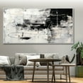 thumbnail image 4 of Large original black and white canvas abstract painting, minimalist abstract wall art, textured wall art, custom canvas wall art,(122*244cm)48*96 Inches,Unstretched,Frameless, 4 of 4
