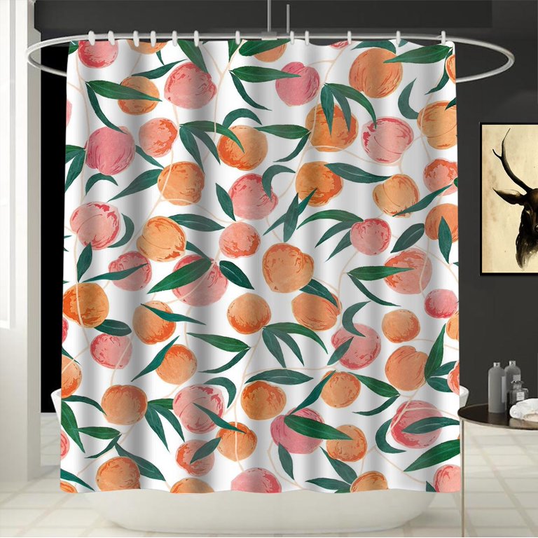 Allover Fruits Patterned Shower Curtain