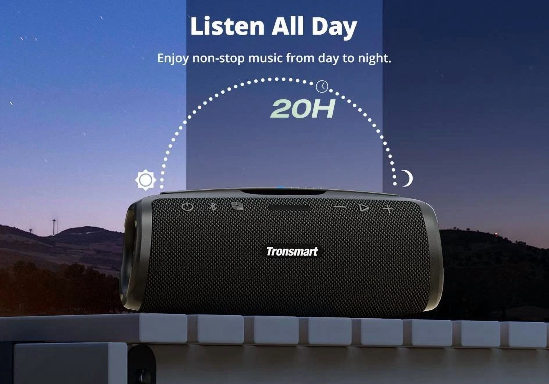 Tronsmart Mirtune S100 Portable Bluetooth Outdoor Speaker, Powerful 50W Sound and Enhanced Bass, 20H Playtime, IPX7 Waterproof-Black
