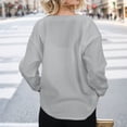 thumbnail image 5 of Women's 2024 Autumn/Winter New Solid Color Printed Fashion Casual V Neck Cardigan Long Sleeve Coat Womens Cardigans Fall Cardigan Polyester Long Cardigans for Women Lightweight Womens Button up, 5 of 8