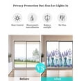 thumbnail image 4 of Window Privacy Film Lavender Floral Stained Glass Window Film Decorative Sun Block Window Cover Spring Watercolor Flower Leaf Plant Vase Window Clings Static Adhesive Sticker for Bathroom 23.6"x59", 4 of 6