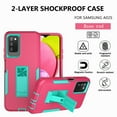 thumbnail image 2 of Xhy Samsung Galaxy A02S case with Stand, 2x Screen Protector + 1x Camera Lens Protector, Military Grade Case with Magnetic Car Mount, Samsung A02S Phone Case for Men Women, Rose red & Green, 2 of 6