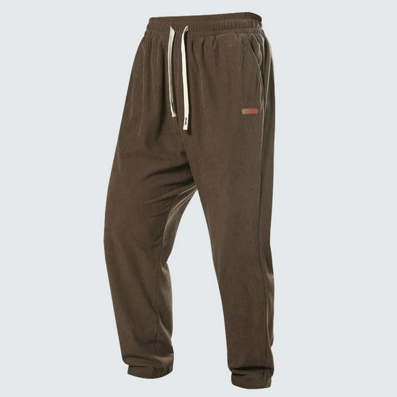 Ceisia Men's All-Season Fashion Casual Jogger Gift Pants - Solid Color Elastic Waist Pocket Long Pants