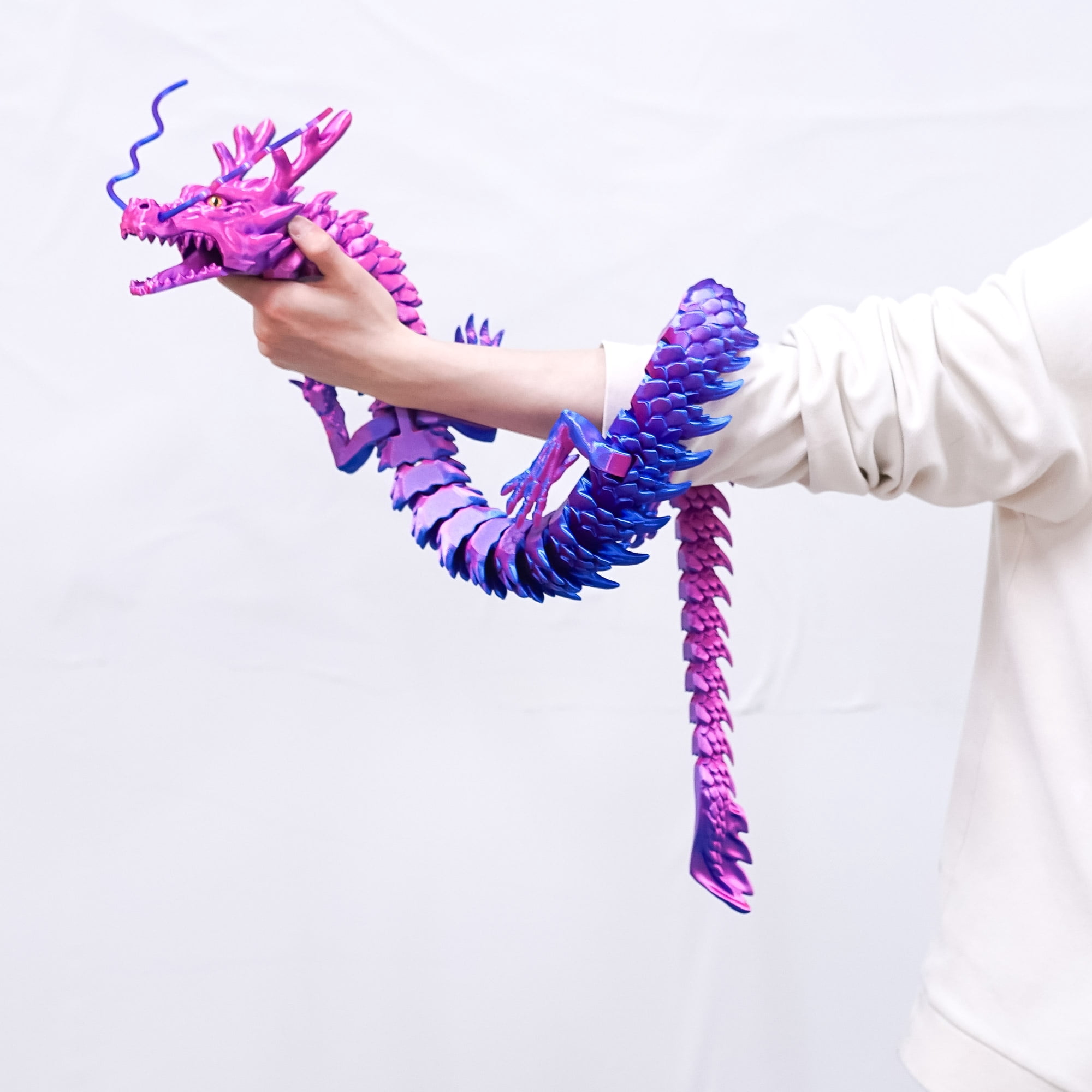 47.3inch Super Large 3D Printed Dragon Models,Flexible Joint Animal lacertid Figurines, 3D Printing Stuff Cheap,Stress Relief, Fidget restlessness, ADHD Toys, Surprise Fantasy Gifts (47.3inch)