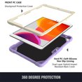 thumbnail image 2 of FJLBDE Case for iPad 9th 8th 7th Gen 10.2 inch 2021 2020 2019 with Butterfly Stand, Shockproof Protective Tablet Cover with Pencil Holder Shoulder Strap for Kids Girls, Beige Purple, 2 of 7