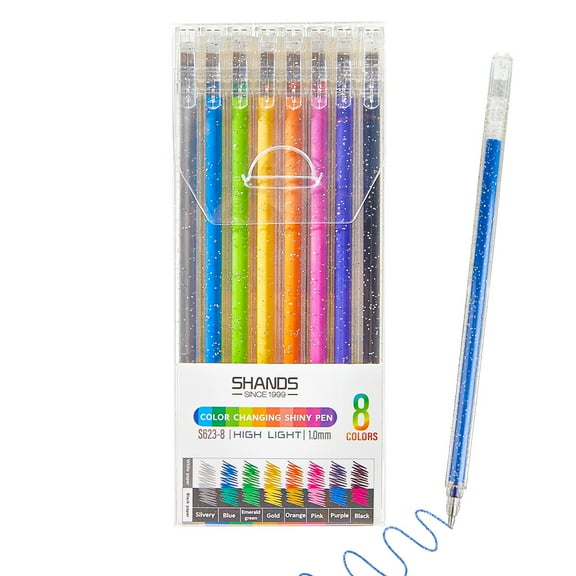Glitter Gel Pens 8/18 Colors, Metallic Vibrant Sparkle Gel Pens for Coloring, Color Pens for Adults,Colored Gel Pens for Adult Coloring Books