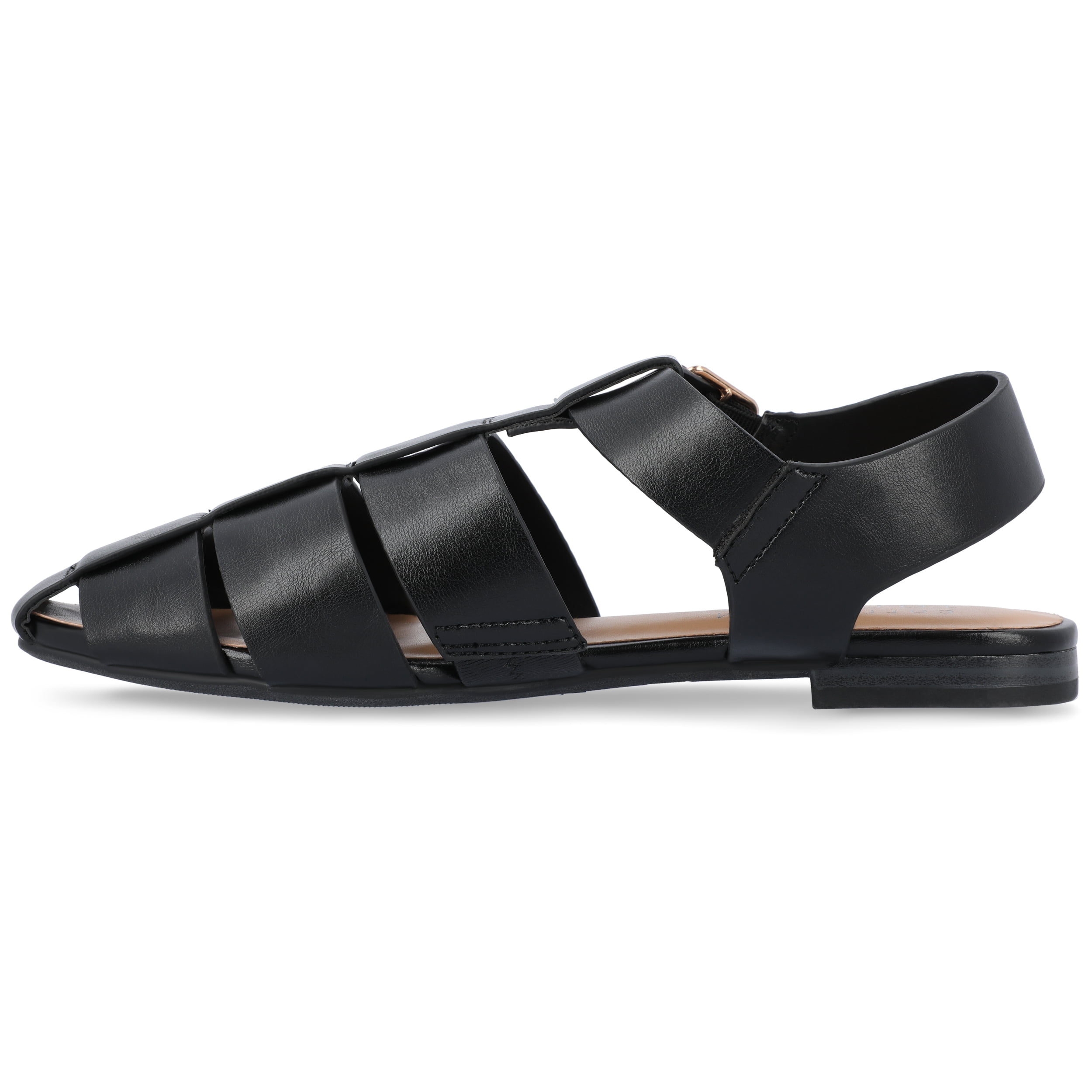 Journee Womens Cailinna Caged Buckle Square Toe Flats, Widths Available