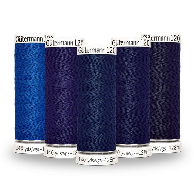 Gutermann 120 100% Polyester All Purpose Thread in Colour Gradient Pack of 5