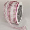 Pink Gingham Lace Blossom Wired Craft Ribbon 1.625" x 16 Yards