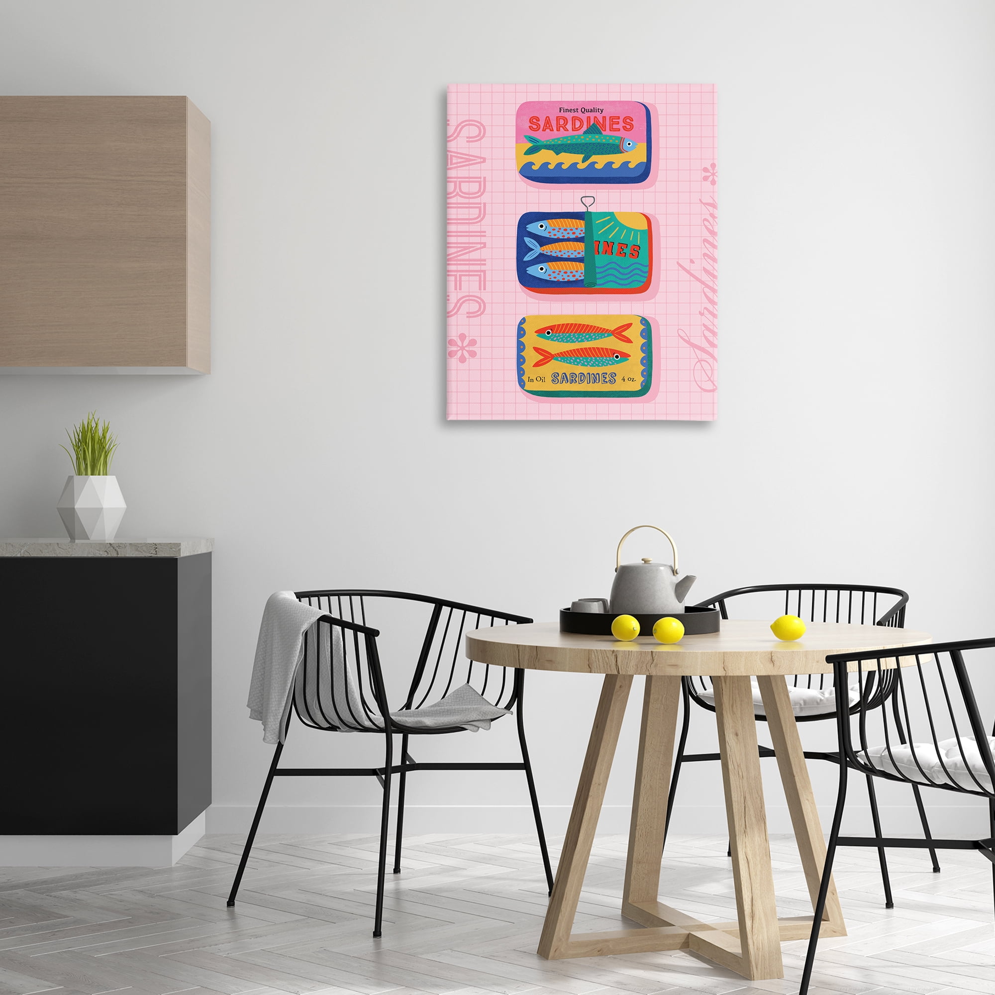 Stupell Industries Bright Sardine Can Designs Food & Beverage Painting Wrapped Canvas Art Print Wall Art, 30 x 40