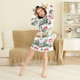 thumbnail image 3 of FORMRS Niños Bathrobe Unisex Hooded Robe Soft Plush Pajamas Sleepwear, Size 10-12T, Christmas Train, 3 of 7