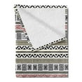 thumbnail image 2 of Ethnic Soft Flannel Fleece Throw Blanket, Geometric Pattern Antique Culture Inspirations Civilizations, Cozy Plush for Indoor and Outdoor Use, 70" x 90", Cream Black Ruby, by Ambesonne, 2 of 5