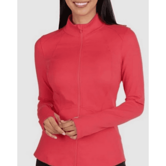 Spyder Women's Stretch Long Sleeve Zip Up Yoga Jacket, Pink Medium
