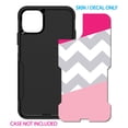 thumbnail image 2 of DistinctInk Custom SKIN / DECAL compatible with OtterBox Commuter for iPhone 11 Pro MAX (6.5" Screen) - Hot Pink Block Grey Chevron - Chevron Stripes Pattern, 2 of 5