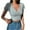 Light Blue#modest workout tops for women, variant on Cute Fitted Crop Tops for Women Summer Casual Wrap V Neck Soft Short Sleeve Boho Tees Slim Stretch Lightweight Shirts with Trendy Floral Print Army Green,M