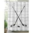 thumbnail image 2 of Shower Curtain Hockey Player Shower Curtains for Bathroom, Waterproof Polyester Shower Curtain Set with Hooks, Stall Long Size 54"x78" Sports Ground Wood, 2 of 6