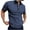Blue, variant on Mens Plus Size Shirts Men Short Sleeve Printing Zip Up Turndown Pullover T Shirt Blouse