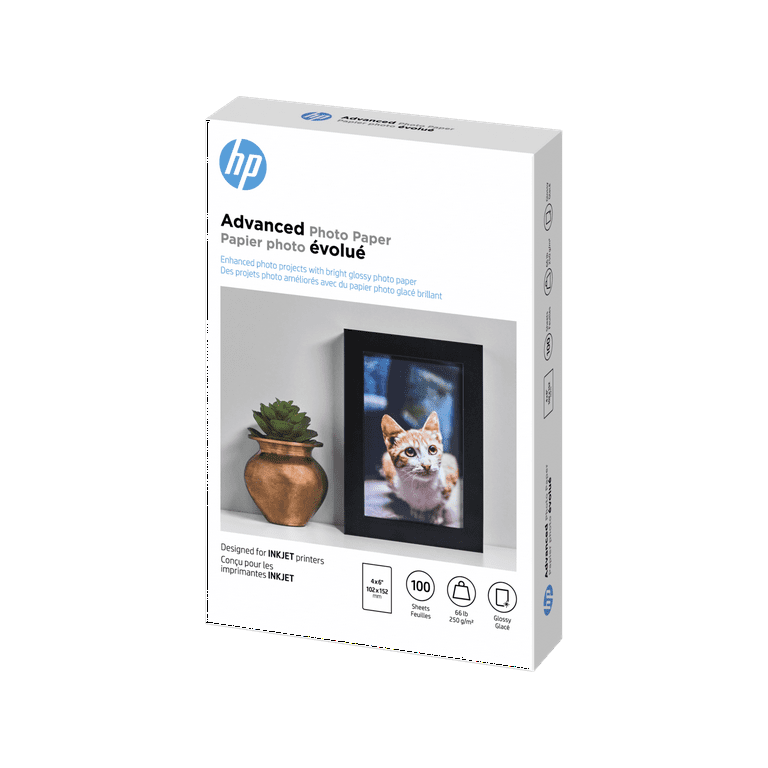 HP Inkjet Print Photo Paper, Glossy, 100 / Pack (Quantity)