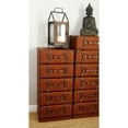 thumbnail image 4 of DecMode 16" x 35" Brown Wood Faux Leather 5 Drawers Chest with Buckle and Strap Detailing, 1-Piece, 4 of 15