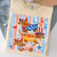 thumbnail image 3 of Striped Patriotic Dachshund Tshirt 4th Of July Weiner Dog tshirt Retro USA Doxie Shirt, 3 of 6