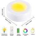 thumbnail image 5 of Juego de 6 luces LED para armario, focos de pared RGB de 16 colores, luces nocturnas inalámbricas con control táctil y control remoto, luces para armarios, escaleras, vitrinas y armarios., 5 of 5