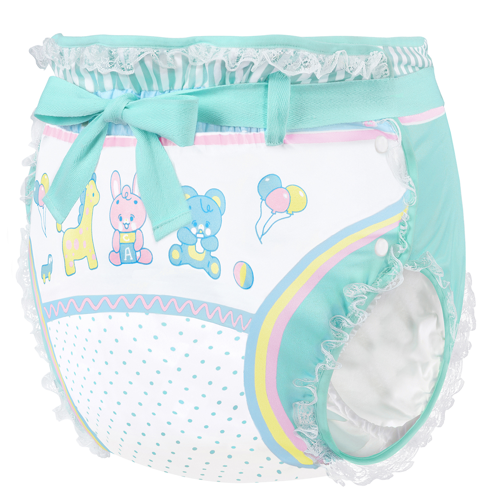 Littleforbig Silky Adult Ribbon Omutsu Diaper Wrap Cover Washable Adjustable Reusable Waterproof - Baby Parade M