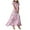 Pink, variant on Womens Maxi Dress Short Sleeve Summer Boho Dress Empire Waist Chiffon Modest Midi Dresses White, 3XL