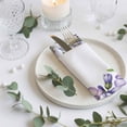 thumbnail image 3 of Cloth Napkins Set of 6 - 20x20 Inches, Purple Flowers Washable Reusable Table Napkins, Spring Watercolor Floral Leaves Plants Soft & Absortbent Dining Napkin for Party Wedding Hotel Restaurant, 3 of 8