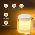 thumbnail image 3 of Desk Table Lamp, Foldable Portable Telescopic Night Light, LED Reading Light with Wooden Handle, 3-Level Dimmable Brightness, USB Charging, Eye Care (, 3 of 5