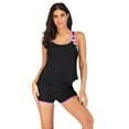 thumbnail image 1 of Women Tankini Swimsuit Racerback Tummy Control Top with Shorts Two Piece Bathing Suit, 1 of 4